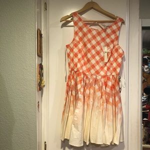 Orange and white dress
